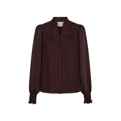 Neo Noir - Skjortebluse Astrida Dotted Blouse - Burgundy