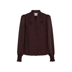 Neo Noir - Skjortebluse Astrida Dotted Blouse - Burgundy
