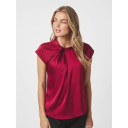 Neo Noir - Bluse - Fleur Drapy Satin Blouse - Wine