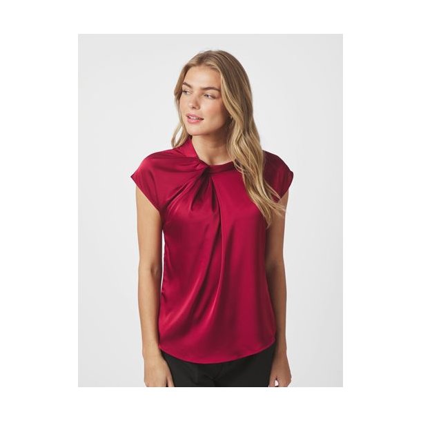 Neo Noir - Bluse - Fleur Drapy Satin Blouse - Wine