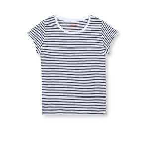 Mads N�rgaard - Fine Jersey Stripe Teasy Tee FAV - White/Black