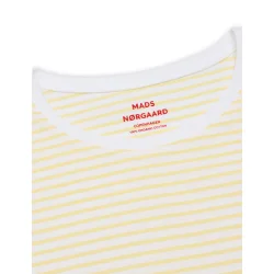 Mads Nrgaard - T-shirt Organic Jersey Stripe - Double Cream/Brilliant White