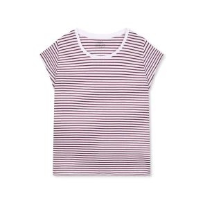 Mads N�rgaard - Stripe Teasy Tee - Brilliant White/Winetasting