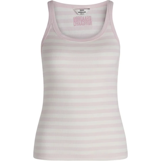 Mads Nrgaard - Top - 2x2 Cotton Stripe Carry Top -  Blushing Bride/Cloud Dancer