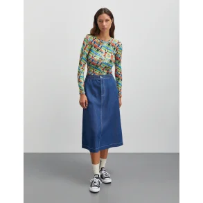 Mads Nrgaard - Nederdel Air Denim Luni Skirt - Mid Blue Denim