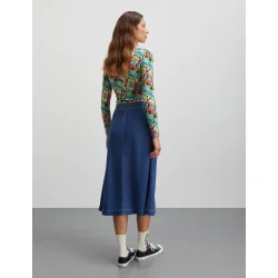 Mads Nrgaard - Nederdel Air Denim Luni Skirt - Mid Blue Denim