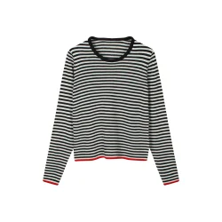Mads Nrgaard - Sweater One Stripe Ellis Knit - Black/Ecru