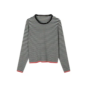 Mads Nrgaard - Sweater One Stripe Ellis Knit - Black/Ecru