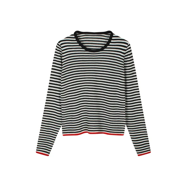 Mads Nrgaard - Sweater One Stripe Ellis Knit - Black/Ecru
