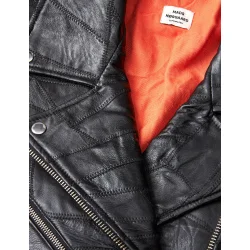 Mads Nrgard - Patch Leather Berline Jacket - Black