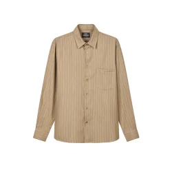 Mads Nrgaard - Skjorte Alaska Flannel Stripe Sune Shirt - Lead Gray/Midtnight Navy