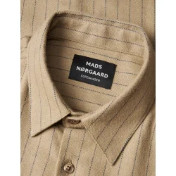 Mads Nrgaard - Skjorte Alaska Flannel Stripe Sune Shirt - Lead Gray/Midtnight Navy