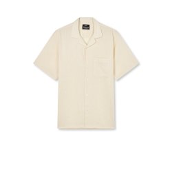 Mads Nrgaard - Skjorte Texture Kenji Shirt SS - Vanilla Ice