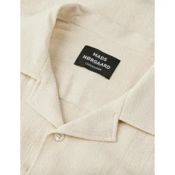 Mads Nrgaard - Skjorte Texture Kenji Shirt SS - Vanilla Ice