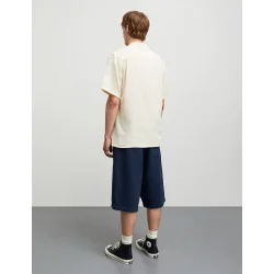 Mads Nrgaard - Skjorte Texture Kenji Shirt SS - Vanilla Ice