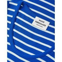 Mads Nrgaard - Kjole - 2x2 Cotton Stripe Ama - Surf The Web/Vanilla Ice
