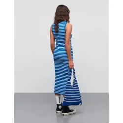 Mads Nrgaard - Kjole - 2x2 Cotton Stripe Ama - Surf The Web/Vanilla Ice