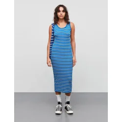 Mads Nrgaard - Kjole - 2x2 Cotton Stripe Ama - Surf The Web/Vanilla Ice