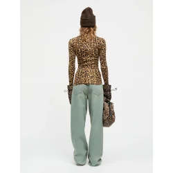 Mads Nrgaard - Bluse - 2x2 Cotton Tuba Tee - Leopard Black