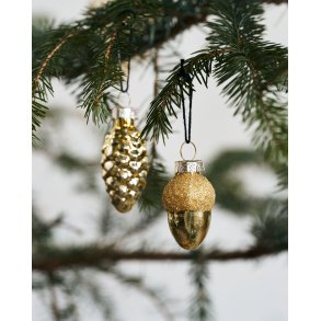 House Doctor - Glasornameneter Glint Kogle, Agern - Guld