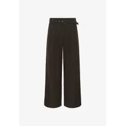  My Essential Wardrobe - Bukser - Vitta High Wide Pant - Espresso W. Stripe