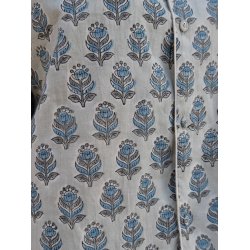 Craft Sisters - Pyjamas Blockprint - Grey Blue Flower