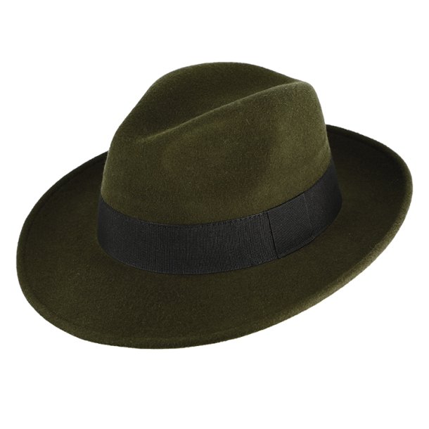 Fiebig - Woolfelt hat - Fedora Waterproof and Crushable - Olive