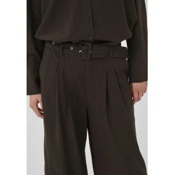  My Essential Wardrobe - Bukser - Vitta High Wide Pant - Espresso W. Stripe