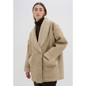 My Essential Wardrobe - Jasmin Fur Jacket - FeatherBeige