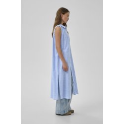 Essential Wardrobe - Skjortekjole - Sunna Sleeveless - Silver Lake Blue Striped
