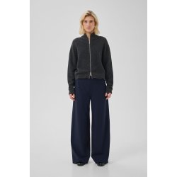My Essential Wardrobe - Bukser Lana X- Wide Pant - Dark sapphire Blue W. Stripe