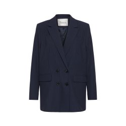 My essential Wardrobe - Lana Boxy Blazer - Dark sapphire Blue W. Stripe