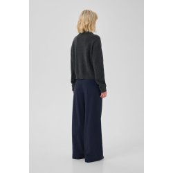 My Essential Wardrobe - Bukser Lana X- Wide Pant - Dark sapphire Blue W. Stripe