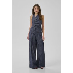 My Essential Wardrobe - Bukser Dazzie High Wide Pant - Dark Blue Wash