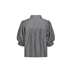 Neo Noir - Skjortebluse - Etta Stripe Stone - Dark Grey