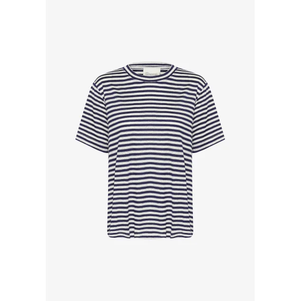 My Essential Wardrobe - Lisa Striped Tee - Dark Sapphire Blue
