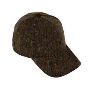Fiebig - Baseball Cap Wool Herringbone - Brown