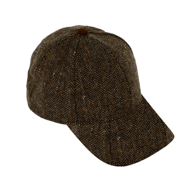 Fiebig - Baseball Cap Wool Herringbone - Brown