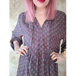 Relove And Roses - Kjole Malou - Bl &amp; Bordeaux