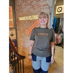 KAFFEBANKEN - T-shirt - Damn good coffee - Army/Orange - 