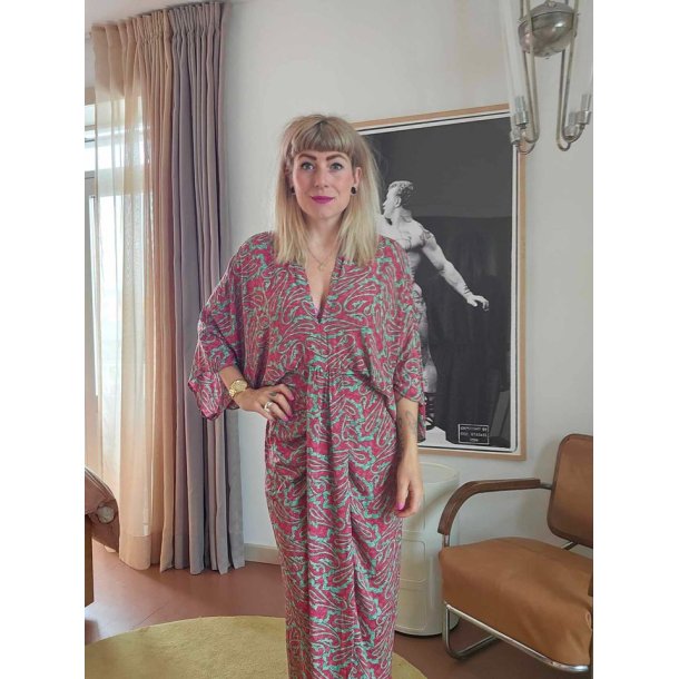 Sissel Edelbo - Kjole Juno Long Dress M/L - Pink Grn