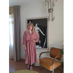 Relove And Roses - Lang Silke Kimono - Rosa