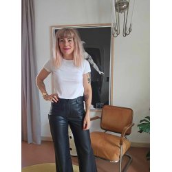 Depeche - Skindbukser - AnikaDEP Straight fit Pants - Black