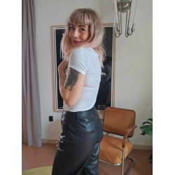 Depeche - Skindbukser - AnikaDEP Straight fit Pants - Black