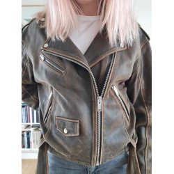 My Essential Wardrobe - Gilo Leather Jacket - Brown Retro Wash