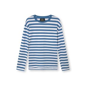 Mads Nrgaard - Bluse Midi Rib Tobisl - Captain's blue/white