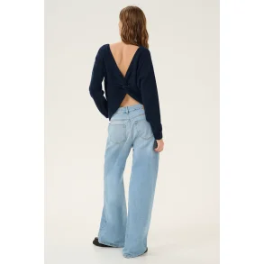 Essential Wardrobe - HuxiMW Knot Knit Pullover - Dark Sapphire Blue Mel