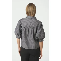 Neo Noir - Skjortebluse - Etta Stripe Stone - Dark Grey