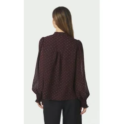 Neo Noir - Skjortebluse Astrida Dotted Blouse - Burgundy