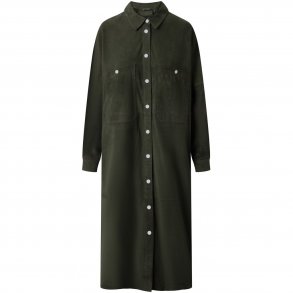 Depeche - Long Shirt Dress - ruskindskjole - 50372 - Forest Green